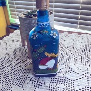 Hand painted tequila bottle.
